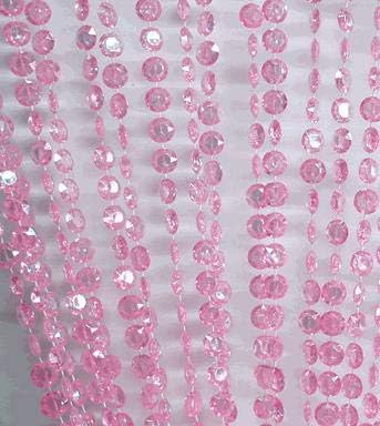 Strands Iridescent Crystal Beaded Curtain for Doorway Room Divider Party Bedroom Decorations, Diamond Cut Bead Curtain, 34 PCS 3FT X 9FT