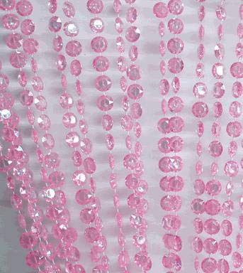 Strands Iridescent Crystal Beaded Curtain for Doorway Room Divider Party Bedroom Decorations, Diamond Cut Bead Curtain, 34 PCS 3FT X 9FT