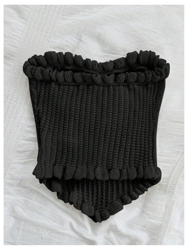 Women's Pearl Strapless Tops Summer Asymmetrical Tube Tops