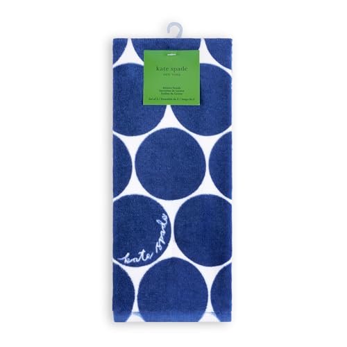 Kate Spade New York Joy Dot Kitchen Towels 2-Pack Set, Absorbent 100% Cotton Velour, 17"x28"