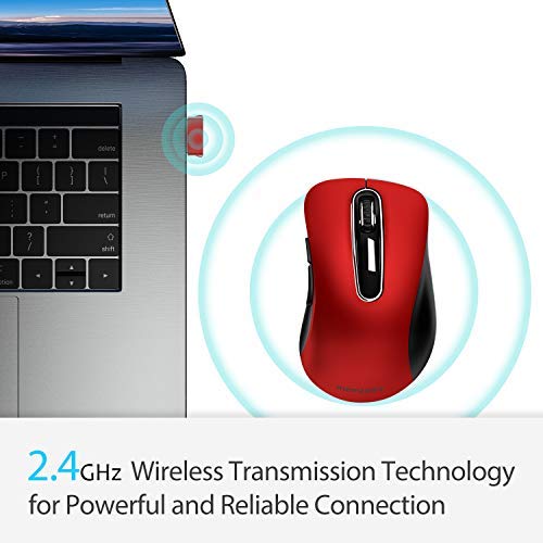 Portable Computer Wireless Mouse for Laptop, PC, Desktop, MacBook, 5 Buttons