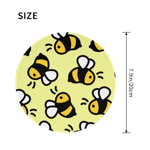 Round Mouse Pad Desk Top - Stitched Edges 8 X 8 Inch