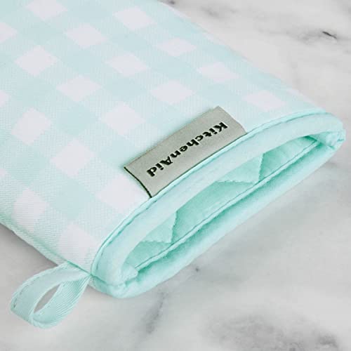 Gingham Mini Oven Mitt 2-Pack Set, Dried Rose, 5.5"x8"