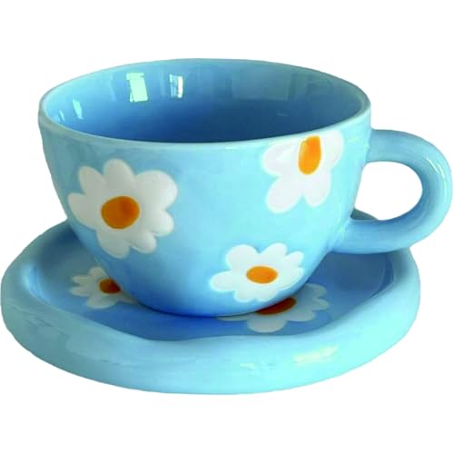 Coquette Bow Coffee Mug Personalized Set with Saucer Mug Porcelain Coffee Tea Cup 12oz