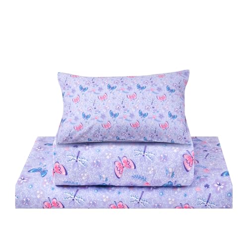 Printed Kids Sheet Set Twin Size, 3 Pcs Breathable & Silky Soft Microfiber - Kids Fitted Sheet,Kids Bed Sheets with 15" Deep Pocket