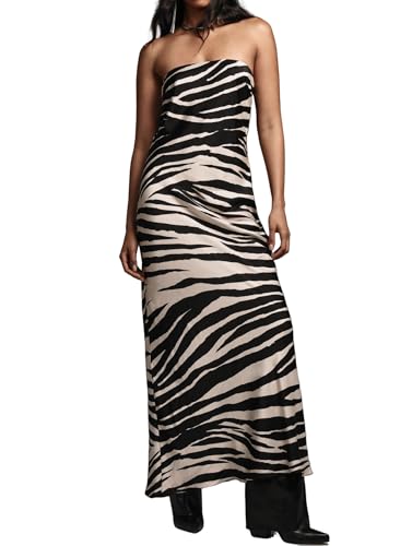 Women Floral Strapless Maxi Dress Sexy Bodycon Backless Tube Long Dress Summer Off Shoulder Cocktail Dresses