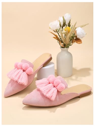 Women's Dress Shoes Slip On Flats Comfortable Pointed Toe Mules Dressy Casual Loafers Shoes