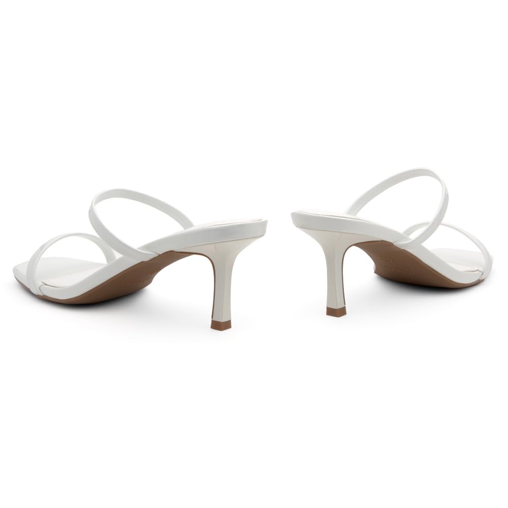 Women's Low Heels | Kitten Heel Sandals for Women | Open Toe Slip-On Slides | Two-Strap Heeled Mules