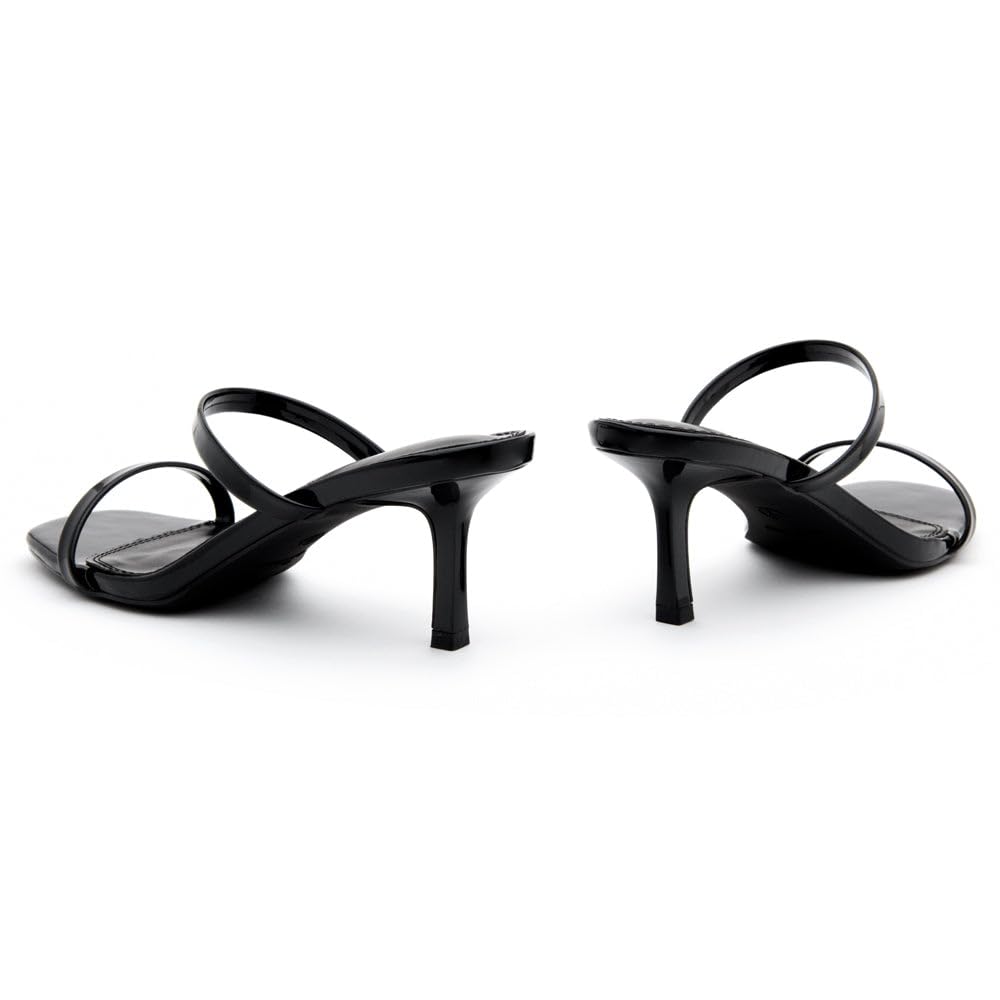 Women's Low Heels | Kitten Heel Sandals for Women | Open Toe Slip-On Slides | Two-Strap Heeled Mules