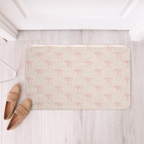 Kawaii Ribbon Bow 20"X32" Bath Mat Non Slip