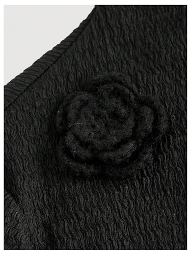 Women's 3D Floral Bell Sleeve Mock Neck Midi Dress Ruffle Hem Bodycon Wedding Guest Dresses