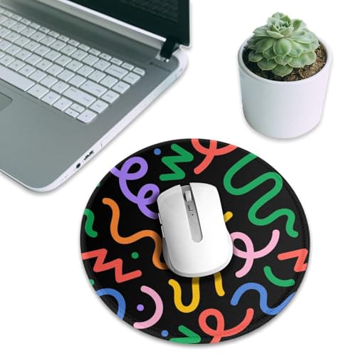 Round Mouse Pad Desk Top - Stitched Edges 8 X 8 Inch