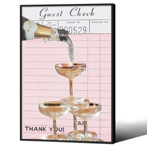Cocktail Poster Alcohol Drink Wall Art Preppy Bar Cart Canvas Prints for Funky Bar Kitchen Wall Decor