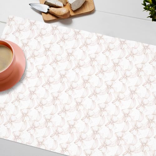 Girly Pink Bow Coquette Preppy Towel, 16x24 Inch