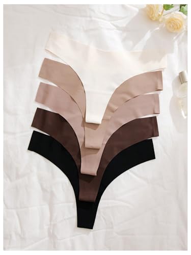 Women's 5 Pack Leopard Print Thongs Low Rise Panties Underwear Sets