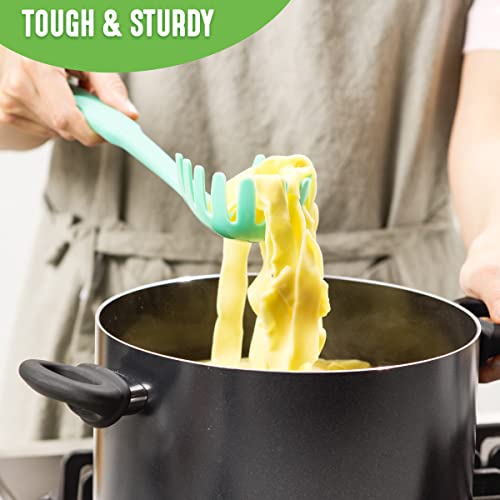 Cooking Tools and Utensils, 7 Piece Nylon Set including Spatulas Turner Spoons and Tongs, Dishwasher Safe