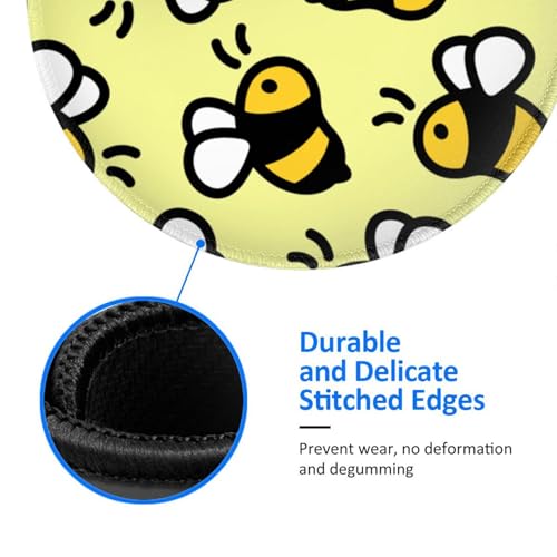 Round Mouse Pad Desk Top - Stitched Edges 8 X 8 Inch