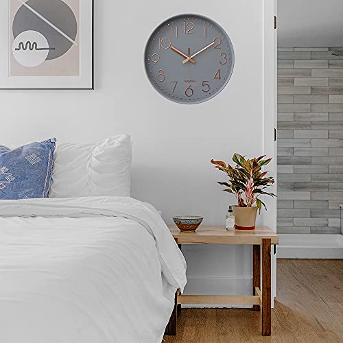 Wall Clocks Battery Operated - 12 inch Silent Non Ticking Modern