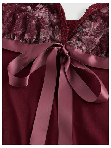 Women's Coquette Tank Tops Y2K Lace Trim Crop Top Bowknot Deep V Neck Sleeveless Camisole Blouse