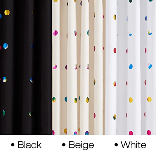 Fabric Shower Curtains with 12 Hooks for Bathroom Metallic Polka Dot Curtains Waterproof Shower Curtains with Grommet for Washable Shower Curtain Sets