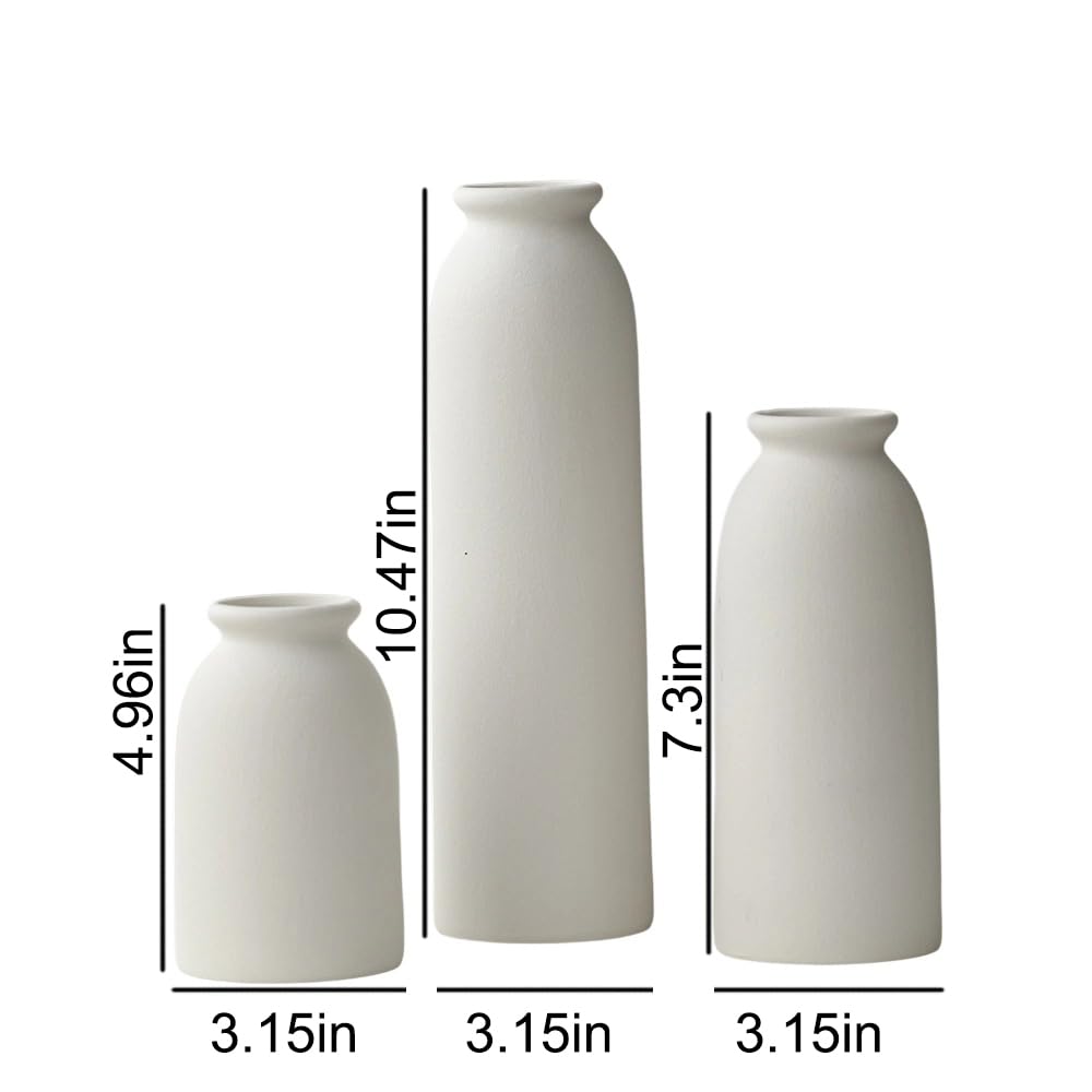 Tall Decorative Ceramic Vase Set, 3 Pieces