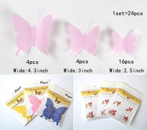 Removable 24pcs 3D Butterfly Mural Wall Stickers Decal