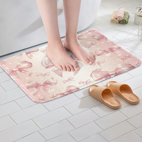 Kawaii Ribbon Bow 20"X32" Bath Mat Non Slip