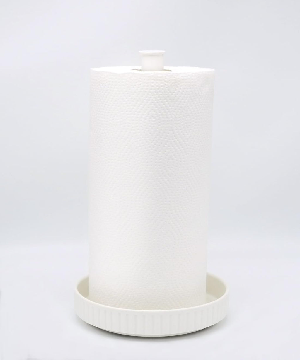 Stable Elegant and Durable Kitchen Roll Stand Paper Towel Holder Countertop, Ceramic Base