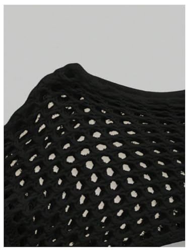 Women's Crochet Hollow Out Y2k Long Sleeve Cropped Knit Sweater Top