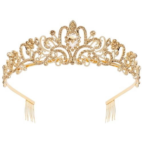 Princess Crystal Tiara Crown Headband Elegant Crown With Combs