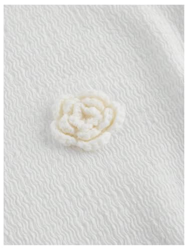 Women's 3D Floral Bell Sleeve Mock Neck Midi Dress Ruffle Hem Bodycon Wedding Guest Dresses