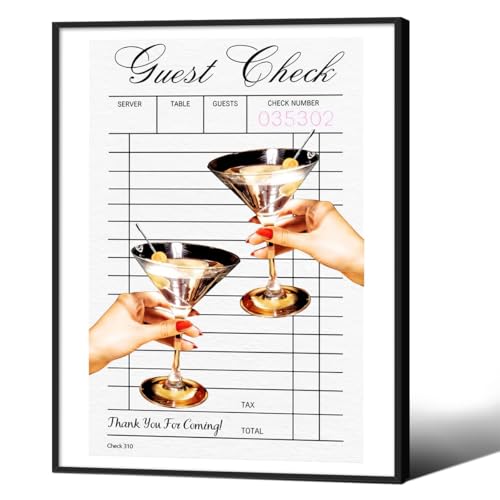 Cocktail Poster Alcohol Drink Wall Art Preppy Bar Cart Canvas Prints for Funky Bar Kitchen Wall Decor