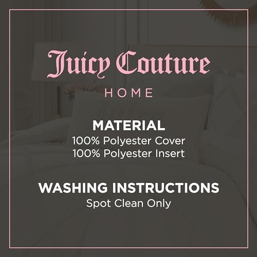 Juicy Couture Rectangle 1-Piece Living Room and Bedroom Décor, Decorative Accent, Premium Reversible Throw Pillow