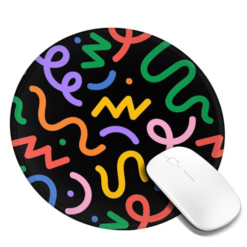 Round Mouse Pad Desk Top - Stitched Edges 8 X 8 Inch