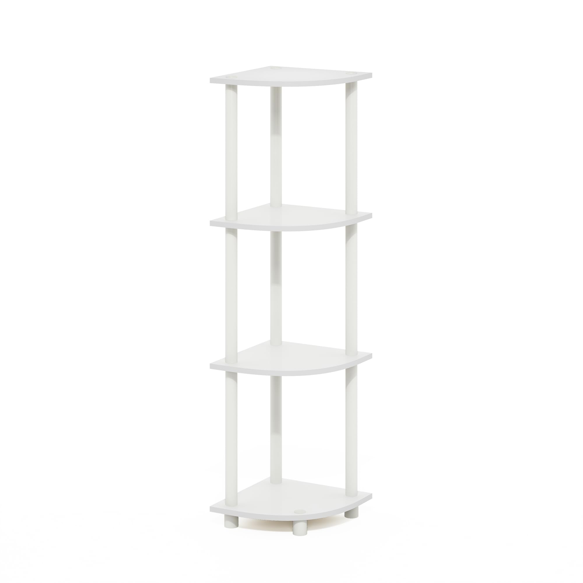 Three-Tier Round Tube Reversible Corner Display Rack Multipurpose Shelving Unit