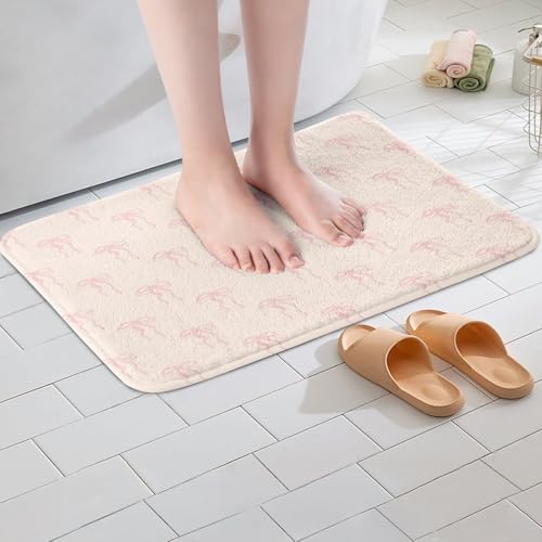 Kawaii Ribbon Bow 20"X32" Bath Mat Non Slip