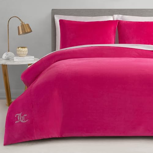 Juicy Couture Solid Velour 3-Piece King Comforter Set â€?Luxurious Bedding Ensemble