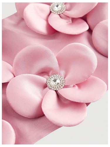 Women's 3D Floral Cami Crop Tops Tie Shoulder Spaghetti Strap Summer Tops Camisole