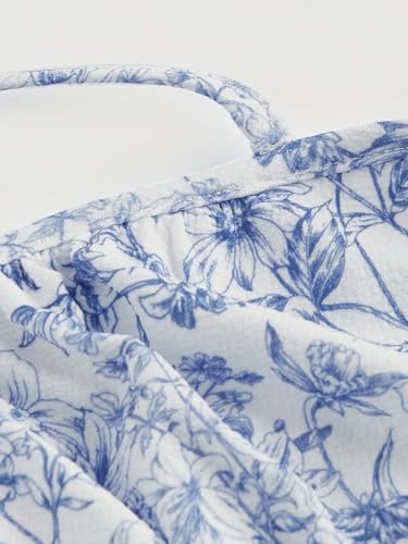 Women's Summer Outfit - Floral Print Halter Crop Top Flowy Skirt 2 Piece Set