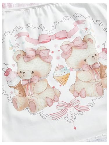 Women's Y2K Coquette Aesthetic Crop Tops Summer Kawaii Clothes Cute Lace Bow Cold Shoulder Graphic Tees