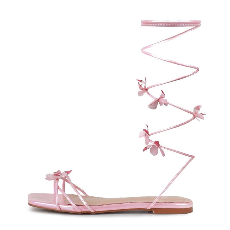 Flat Sandals Lace Up Strappy Butterfly Heels