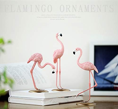 Flamingo Statues Flamingo Decor Home Desk Collectible Figurines Tabletop Gift 3Pcs Pink 7.8" H
