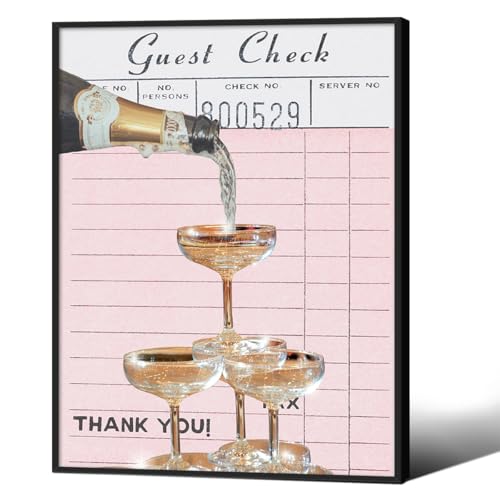 Cocktail Poster Alcohol Drink Wall Art Preppy Bar Cart Canvas Prints for Funky Bar Kitchen Wall Decor