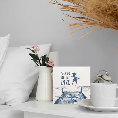 Coquette Pink Bow Champagne Wooden Box Sign, 5x5 Inch