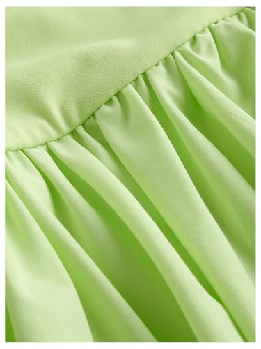 Women's Bubble Mini Dress Halter Backless Ruched Y2K Short Sundress with Built-in Shorts