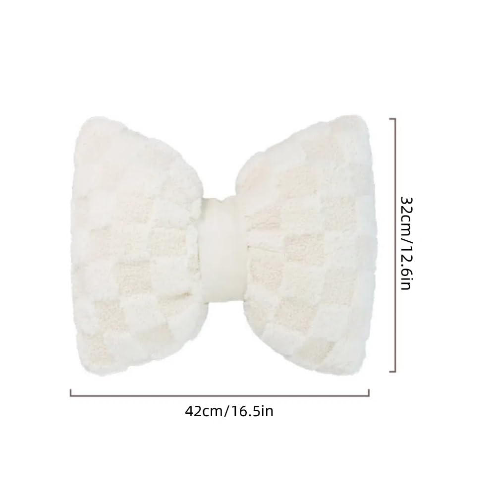 Two Pcs Big Bow Pillow Shaped Cushion Plush Car Lumbar Pillow Aesthetic Home Decor Throw Pillows for Room Bed Sofa Couch Decor
