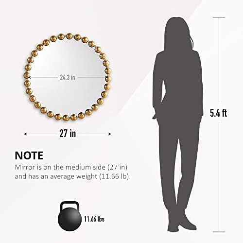 Metal Spherical Frame Round Mirror 36" Diameter