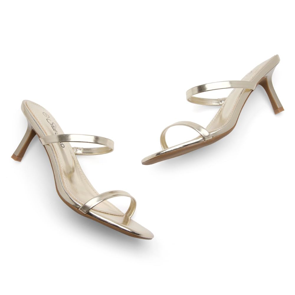 Women's Low Heels | Kitten Heel Sandals for Women | Open Toe Slip-On Slides | Two-Strap Heeled Mules