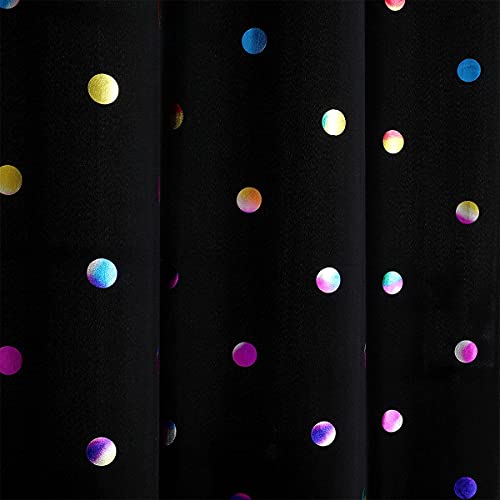 Fabric Shower Curtains with 12 Hooks for Bathroom Metallic Polka Dot Curtains Waterproof Shower Curtains with Grommet for Washable Shower Curtain Sets