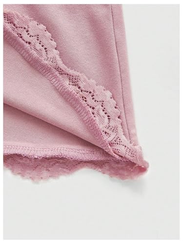 Women's Coquette Tank Tops Y2K Lace Trim Crop Top Bowknot Deep V Neck Sleeveless Camisole Blouse